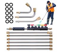 Lanza de agua de alta presión kit de perca telescópica para limpieza de | Kit de perchas para limpiador a presión para patio exterior concreto techo jardín terraza patio valla