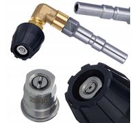 Lanza de alta presión Mini 90° - Boquilla plana intercambiable M18 x 1,5 | Acoplamiento rápido KEW D12 | Pieza de repuesto para lavadora de alta presión Karcher Nilfisk Kranzle Poseidon Neptune |