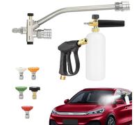 Lanza de espuma, adaptador para lanzas de espuma, cabezal pulverizador doble con adaptador para coche, casa, jardín, limpieza y cuidado