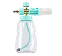 Lanza de espuma de nieve ajustable para lavado de autos con rotación de 360 grados y spray multimodo, botella de espuma de 1 litro en rosa para el cuidado y limpieza del vehículo (verde menta)