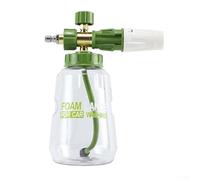 Lanza de espuma de nieve para lavado de coche, lanza de espuma de nieve con perilla de relación de limpieza de pulverización ajustable, olla de ABS giratoria de 360 ° para lavado de automóviles (verde
