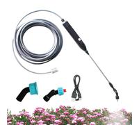 Lanza de pulverización eléctrica, mango de riego eléctrico recargable, varilla telescópica para césped, adecuada para césped, césped, granja, terraza, flores, jardinería, verduras, así como para riego