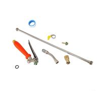 Lanza de pulverización extensible de acero inoxidable de 44 pulgadas con conector de latón, boquilla ajustable niebla/chorro, mango de bloqueo para manguera de jardín, limpieza de techo de coche