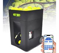 Lanzador automático de pelotas de tenis con programación inteligente, capacidad de 50 pelotas, batería de larga duración para entrenamiento en solitario y jugadores serios