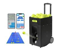 Lanzador Automático de Pelotas de Tenis Tipo Cañón, Máquina de Tenis Ligera con App Actualizada y Control Remoto, Ángulo Velocidad Efecto Ajustables, Capacidad 50 Pelotas para Entrenamiento