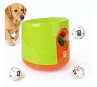Lanzador automático de pelotas para perros con 3 pelotas de fútbol de goma para lanzar pelotas, máquina lanzadora de pelotas, juguete interactivo para perros para ejercicio mental y físico, lanza