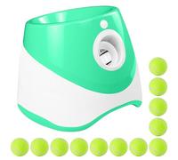 Lanzador automático de Pelotas para Perros con distancias de 10/20/30 pies. Lanzador de Pelotas para Perros con 12 de Tenis. Máquina lanzadora interactiva Recargable para Entrenamiento de