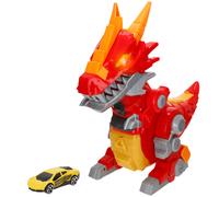 COLORBABY Teamsterz Lanzador de Coches, Luces y Sonidos, Incluye 1 Coche metálico, Diseño dragón, Tamaño Grande, Compartimento para 2 Coches, Juguete Infantil, para niños y niñas Desde 3 años (39496)