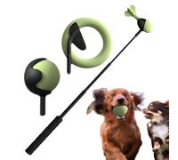 Lanzador de bolas seguro para mascotas, lanzador para exteriores, mango de agarre de goma antideslizante, diseño de cable retráctil, eje de aluminio ligero, herramienta interactiva de búsqueda