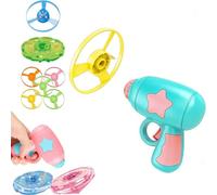 Lanzador de catapulta de libélula de bambú, lanzador de disco volador LED interactivo y juguete para buscar gatos, lanzador de juguetes para buscar gatos, lanzador de discos para gatoss (Blue)