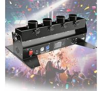 Lanzador de confeti profesional, cañón de confeti eléctrico de 4 disparos, máquina sopladora de confeti con control remoto/DMX, for fiestas, DJ, bodas, espectáculos, discotecas