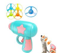 Lanzador de disco volador de libélula de bambú con lanzador de disco volador con LED brillante, lanzador de disco para gatos, lanzador de disco volador, juegos de fiesta, actividades al aire libre