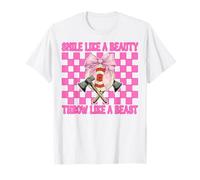 Lanzador de hacha sonríe como un tiro de belleza como una bestia Camiseta