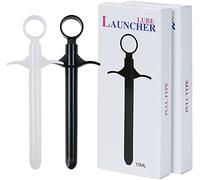 Lanzador de lubricante, jeringa de lubricante para ano y vagina (Negro/Blanco)