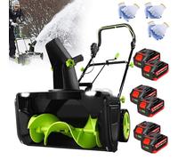 Lanzador de nieve eléctrico, pala de nieve con cable de 3500 W con luces LED duales, canal giratorio de 180°, ancho de limpieza de 50 cm, barredora de nieve para uso en exteriores