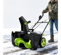 Lanzador de nieve eléctrico Walk-Behind con canal ajustable y luces LED duales, compacto para patios, cubiertas, pasarelas, porches y aceras