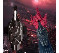 Lanzador de Seda de araña, Spider Web Shooters for niños El Lanzador de Cuerda Real 9.8 pies Puede Recoger Objetos pequeños, Motor eléctrico USB Incorporado, telaraña for Cosplay(Black)