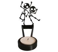 Lanzador de sombra de té - Candelabro gótico aterrador, Espeluznante Halloween Decoración del Hogar | Adorno de mesa de hierro negro Tealight Escultura para Atmósfera Espeluznante, Haunted Theme Party