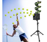 Lanzador eléctrico de pelotas de tenis con control remoto, máquina de lanzamiento de tenis para principiantes, alimentador automático de pelotas de tenis para práctica y entrenamiento