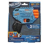 Lanzador Trio SD-3 de Nerf Elite 2.0, 6 Dardos Oficiales Nerf, Lanzamiento Desde 3 cañones, regleta táctica para Funciones de personalización