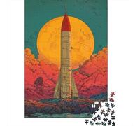Lanzamiento Cohete Puzzle de 1000 Piezas Papel para Adultos Exploración Espacial Retro Juego de Puzzle 1000 Piezas Relajación Decoración Hogar 70x50cm/1000pcs