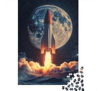Lanzamiento Cohete Puzzle de 1000 Piezas Papel para Adultos Noche Espacial Exploración Juego de Puzzle 1000 Piezas Decoración Regalo 70x50cm/1000pcs