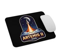 Lanzamiento De Artemis II A La Luna En 2026 Mouse Pad Bordes Cosidos Alfombrilla De Escritorio Portátil Mousepad para Pc Oficina Hogar 25X30Cm