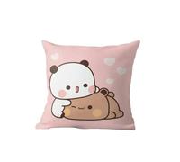 Lanzar Funda De Almohada Dos Pandas Abrazan A Bududamochi Peach Cat Abrazan Al Dormitorio Sofá Cama De Animación Almohada De Moda-5.-60X60Cm