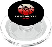 Lanzarote España Palmera Playa Atardecer Diseño PopSockets PopGrip para MagSafe