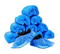 LANZI 100 Piezas Cubiertas de Zapatos Desechables Cubiertas de Botas Impermeables de Zapatos Antideslizantes con，Engrosada a Prueba de Polvo(Azul)