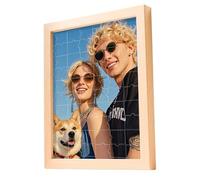 LANZOL Rompecabezas personalizado con marco, 70 piezas de mascotas, retratos, paisajes, ideas de imagen, regalos para familiares, amigos y seres queridos (vertical 20 x 15 cm)