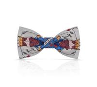 Lanzonia Serie Fashion - Casino Poker Pajarita Divertida para Niño, Novedad de Diseño con Motif de Rey de Diamantes Fiesta Estampada Pajarita