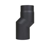 LANZZAS Codo de expansión para estufa con 20 mm de desfase - Diámetro 120 mm - Color: negro - Tubo de humo doble arco arco arco