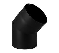 LANZZAS Codo de tubo de estufa de 45°, diámetro de 160 mm, color: negro, tubo de escape de humos, tubo de chimenea