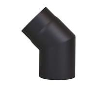 LANZZAS Codo de tubo de estufa de 45 grados de diámetro, DN, diámetro de 150 mm, en color: negro metálico. Otros tubos de nuestra gama se pueden encontrar aquí.