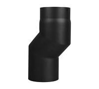 LANZZAS Codo escalonado para tubo de estufa con desfase de 60 mm, diámetro DN 130 mm, color: negro. Encontrarás otros tubos de nuestra gama.