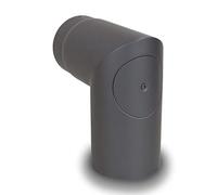 LANZZAS Schindler + Hofmann - Codo de 90° con puerta (arco puntiagudo), diámetro de 130 mm, color gris