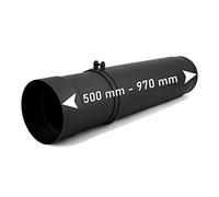LANZZAS Tubo de chimenea telescópico 500-970 mm, diámetro DN, Ø 150 mm, color: negro-metálico - encuentre más tubos en nuestra gama, aquí.