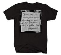 LAO CHEN PI George Orwell Journalism Public Relations Quote 1984 T Shirt Black XXL