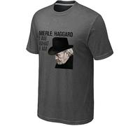 LAO CHEN PI Men's Merle Haggard I'm What I'm T Shirt Grey S