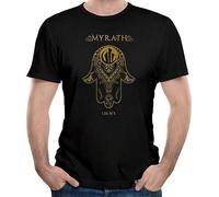 LAO CHEN PI Men's Myrath Legacy Tales of The Sands Band Round Neck Short Sleeves T Shirt Black 3XL