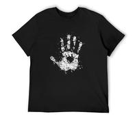LAO CHEN PI White Hand II T-Shirt Lord of The Isengard Saruman Rings Hand Symbol Uruk Shark Men's Black 3XL