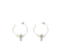 Shabama Lao Green 4 cm Pendientes #Oro Brillo