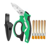 LAOA Tijeras de electricista con dientes dentados de acero inoxidable de 8 pulgadas con agarre múltiple y protector de tijeras, funda de hoja