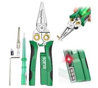 LAOA Wire Stripper with Electricity Measurement Function,8-in-1 Wire Stripping Pliers for Cutting and Pulling Wires, Cable Scissors for Scraping and Pressing Wires,with Voltage Test (LA324108)