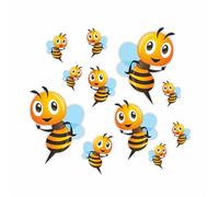 LaoGraphics® - Adhesivos de abejas de dibujos animados, resistentes al agua, 0 % de transparencia, ideales para cubrir marcas, decoración de pared, resistente a la intemperie, para coches y otros