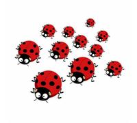 LaoGraphics® - Pegatinas de insectos con diseño de mariquita, resistentes al agua y a la intemperie, 0 % de transparencia, para coches y otros proyectos del hogar (11 mariquitas, A5)