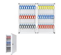 Laohucai Caja de Seguridad para Llaves de Montaje en Pared con código, Caja de Almacenamiento de Llaves de aleación de Aluminio con Etiquetas Ganchos Ajustables, para hoteles(48 Key)