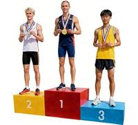 Laohucai Podio metálico apilable de 3 Piezas para ganadores, de Acero, para Primeros, Ideal para Atletismo, competiciones de Pelota en Interiores y Exteriores, gimnasios Escolares(1.95m)