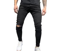 Laoluo - Pantalones vaqueros para hombre, estilo skinny, ajustados, estilo vaquero con cremallera informal para hacer senderismo al aire libre o al trabajo 7-azul XXL